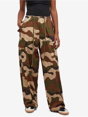NEW Good American Fatigue Green Camo Parachute Pants MSRP $139